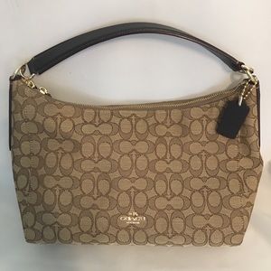 Authentic Coach Signature Khaki Brown Purse.